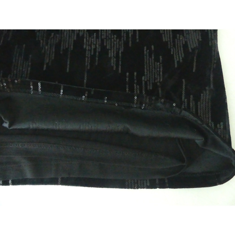Zara Black Velvet Sequin Top Round Neck Party Festival Glam Boxy Sz 13-14 - Picture 4 of 7